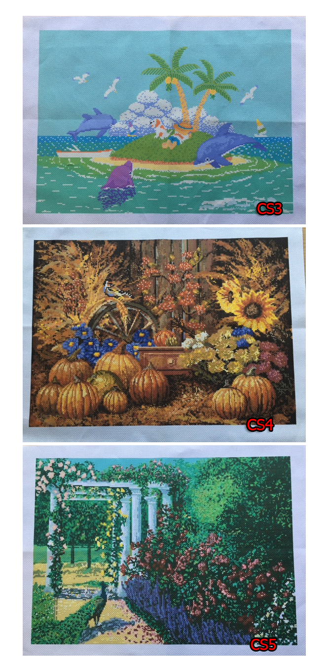 ชุดปักครอสติช Cross Stitch set มี 3 แบบ ขนาด 33 X 46 ซม. ราคาแบบละ 700 บาท